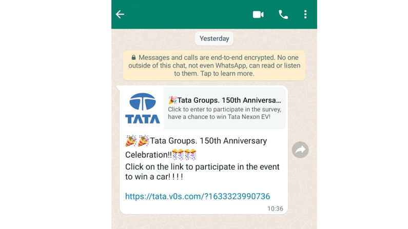 Whatsapp Tata Message