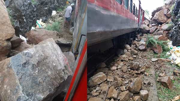 Bengaluru Express: భారీ వర్షాలకు రైలుపై విరిగిపడిన కొండచరియలు.. పట్టాలు తప్పిన ఎక్స్ప్రెస్..