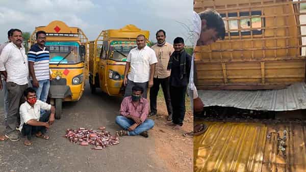 Liquor Smuggling: మద్యం బాటిళ్ల అక్రమ రవాణా.. పోలీసులకే దిమ్మదిరిగేలా స్మగ్లర్ల క్రియేటివిటీ.. వీడియో