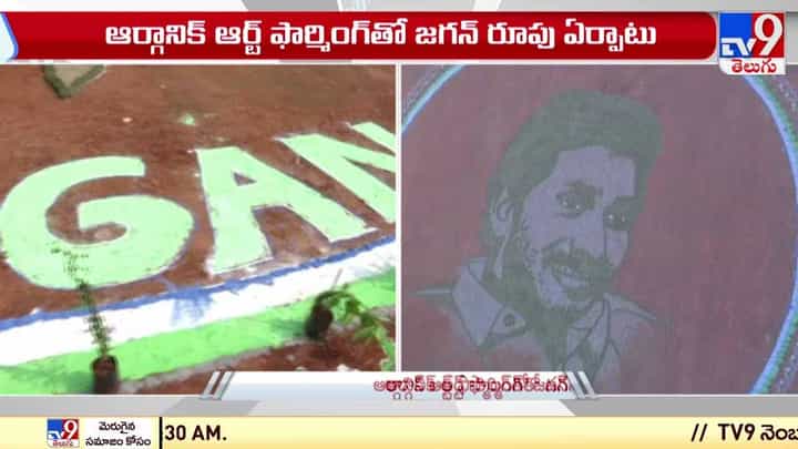 CM Jagan Birthday: సీఎం జగన్ బర్త్డే సందర్భంగ ఆర్గానిక్ ఆర్ట్ ఫార్మింగ్తో జగన్ ముఖ చిత్రం వీడియో CM Jagan Birthday: సీఎం జగన్ బర్త్డే సందర్భంగ ఆర్గానిక్ ఆర్ట్ ఫార్మింగ్తో జగన్ ముఖ చిత్రం వీడియో