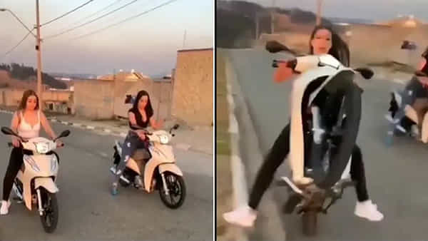 Viral Video: స్కూటీతో స్టంట్స్ చేయాలనుకుంది.. బెడిసికొట్టి బొక్కబోర్లా పడింది.. వైరల్ వీడియో మీకోసమే!