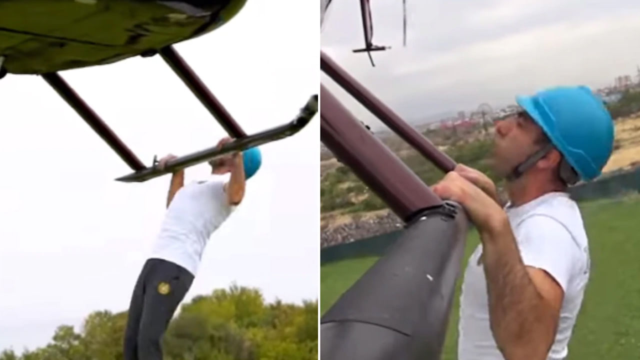 Viral Video: వామ్మో.. ఈయన మాములోడు కాదు.. గాల్లోని హెలికాప్టర్కు వేలాడుతూ ఎలా వర్కవుట్స్ చేస్తున్నాడో మీరే చూడండి..