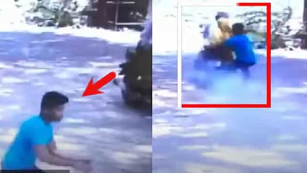 Viral Video: వృద్ధ దంపతులు ప్రయాణిస్తున్న బైక్ బ్రేకులు ఫెయిల్.. ఆపద్భాందవుడిలా వచ్చిన యువకుడు..