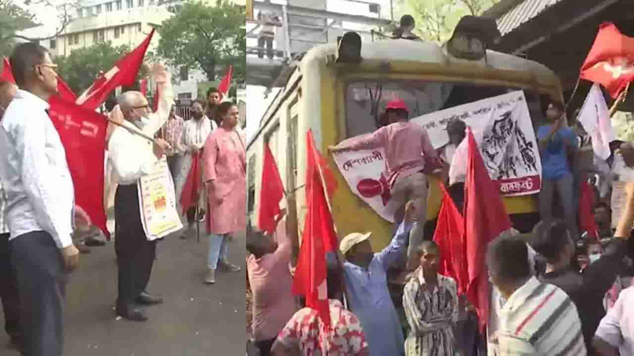 Bharat Bandh: దేశ వ్యాప్త బంద్‌తో భగ్గుమన్న భారతం.. కదంతొక్కిన కార్మిక సంఘాలు.. ప్రజా రవాణాకు అంతరాయం..