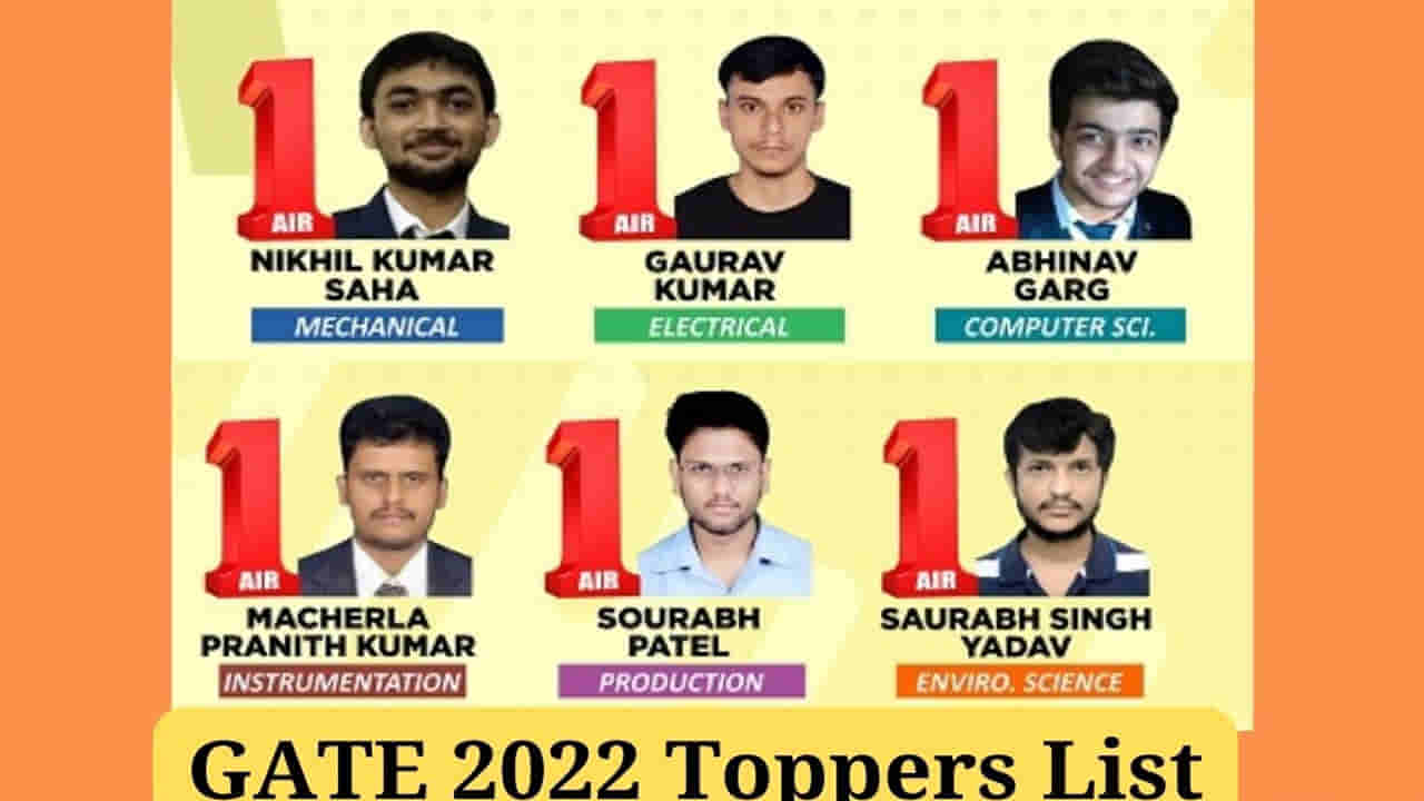 GATE 2022 Toppers: ఈ ఏడాది గేట్ 2022లో టాప్ ర్యాంక్లు సాధించిన టాపర్లు వీరే..