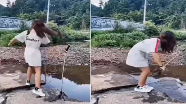 Viral Video: ఇన్స్టా రీల్ కోసం పక్కా ప్లాన్.. యాక్షన్లో లీనం.. వెనక్కు తిరిగి చూస్తే ఒక్కసారిగా షాక్.. వైరల్ వీడియో