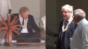 Boris Johnson: సబర్మతి ఆశ్రమంలో బ్రిటన్ ప్రధాని.. నూలు వడికిన బోరిస్ జాన్సన్..