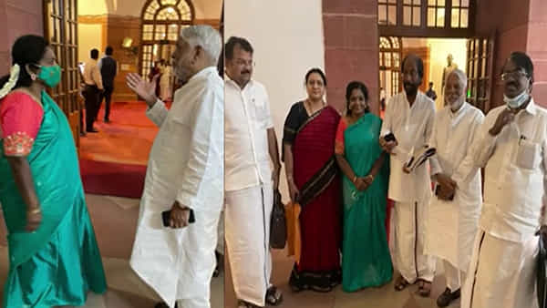TS Governor -MP KK: పార్లమెంట్ ఆవరణలో అనుకోని ఘటన.. హోంమంత్రి చాంబర్ దగ్గర కలిసిన గవర్నర్, తెలంగాణ ఎంపీ..