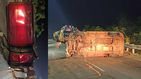 Telangana: అర్ధరాత్రి కారు బోల్తా.. అందులోని వారు ఎస్కేప్.. క్లియర్ చేసేందుకు వెళ్లిన పోలీసులు షాక్
