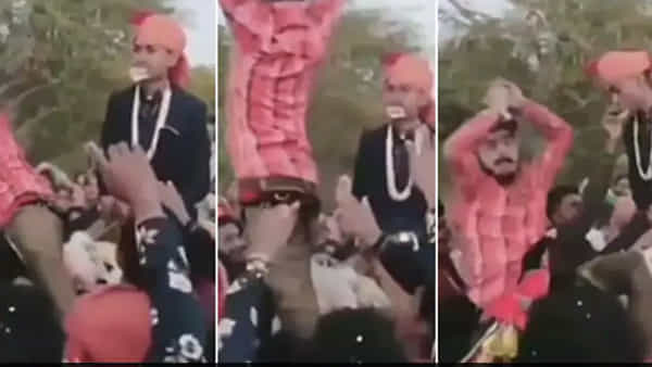 గుర్రంపై బరాత్కు బయల్దేరిన వరుడు..మెడపై ఎక్కిన కుర్రకారు నాగిని డ్యాన్స్..బాబోయ్!