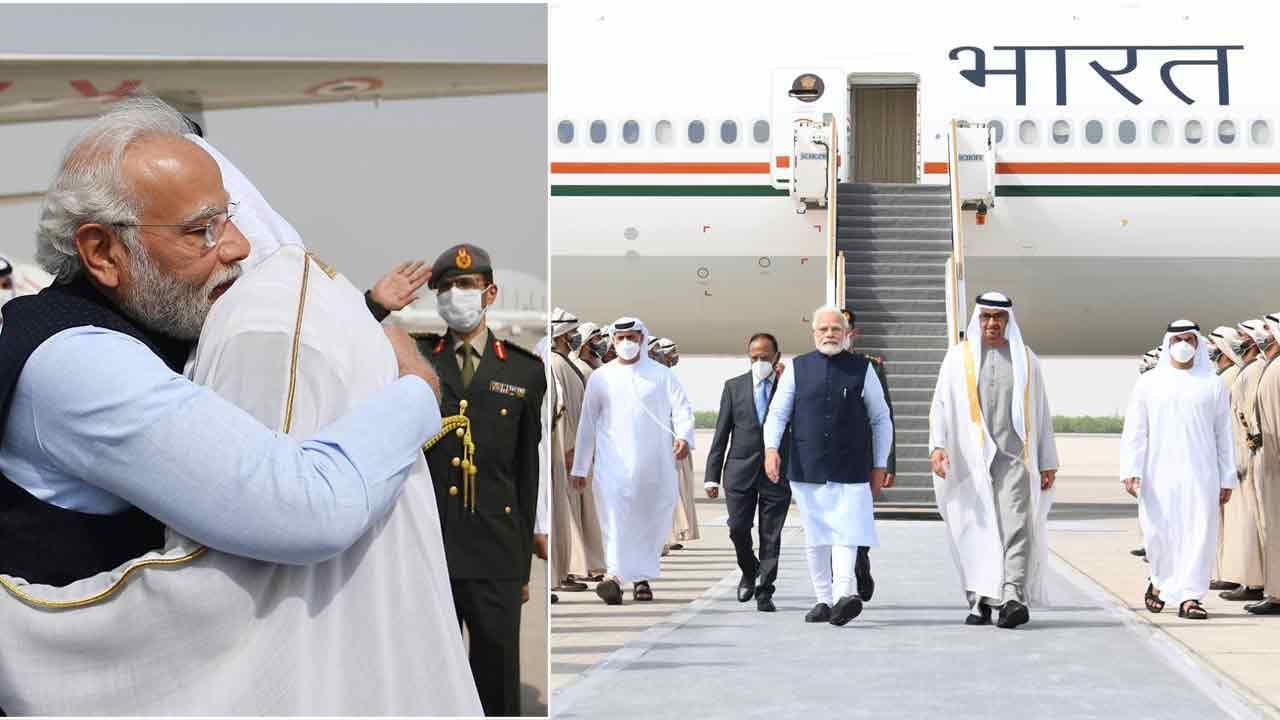 PM Modi: ప్రధాని మోదీ కోసం ప్రోటోకాల్ పక్కనపెట్టిన UAE  అధ్యక్షుడు.. స్వయంగా విమానాశ్రయానికి వచ్చి..