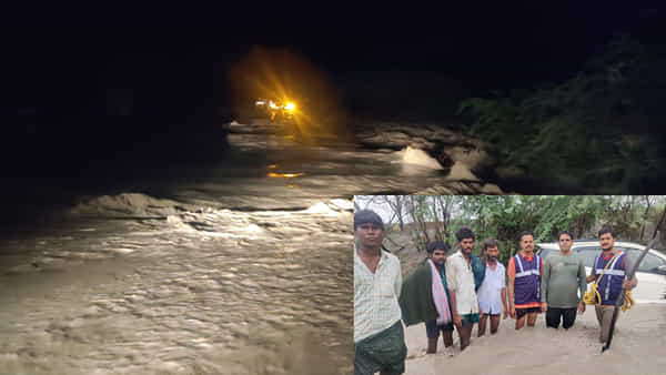 Car washes away: లక్ అంటే ఇతనిదే, వాగులో కారు కొట్టుకుపోయిన ప్రాణాలతో బయటపడ్డాడు..