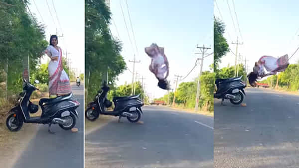 Viral Video: చీరకట్టులో స్టంట్ చేయాలనుకున్న చిన్నది.. కట్ చేస్తే.. దెబ్బకు ఫ్యూజులవుట్..