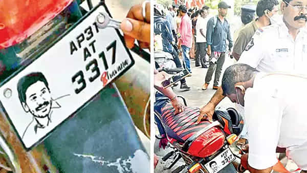 Andhra Pradesh: బైక్ నంబర్ ప్లేటుపై సీఎం జగన్ బొమ్మ.. ట్రాఫిక్ పోలీసులు ఏం చేశారంటే..?
