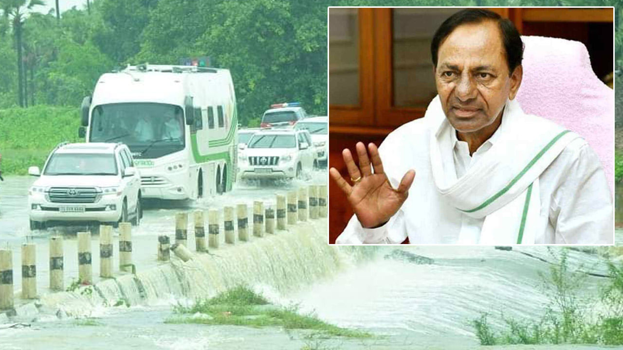 CM KCR: రోడ్డు మార్గానే సీఎం కేసీఆర్ ముంపు ప్రాంతాల పర్యటన.. వాతావరణం అనుకూలించకపోవడంతో ఏరియల్ సర్వే రద్దు..