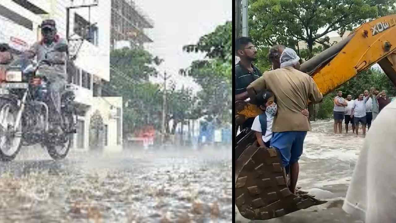 Hyderabad Rains: భాగ్యనగరంలో దంచికొడుతున్న వర్షాలు.. వరదగుప్పిట్లో పలు కాలనీలు.. నదులను తలపిస్తున్న రోడ్లు