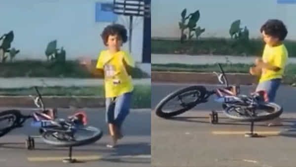 Viral Video: మన స్టైలే వేరప్ప.. సైకిల్ పై నుంచి పడి లేచి డ్యాన్స్.. ఈ బుడ్డొడి కాన్ఫిడెన్స్కు ఫిదా అవ్వాల్సిందే..
