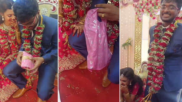 Viral Video: పెళ్లి వేడుకలో ఫ్రెండ్స్ ఇచ్చిన గిఫ్ట్కు ఖంగుతిన్న వరుడు.. తెగ సిగ్గుపడిపోయిన వధువు!