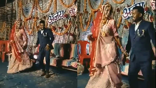 Viral Video: పెళ్లి వేదికపై కొత్త జంట స్టెప్పులకు ఫిదా.. బుల్లెట్ బండి కపుల్ను గుర్తు చేస్తున్న వైరల్ వీడియో..