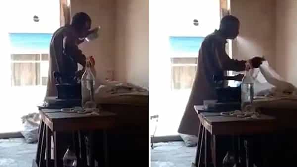 Viral Video: ఆహారం అయిపొయింది.. ఇప్పుడు బట్టల వంతు.. నోటితో నీరు ఉమ్ముతూ దుస్తులు ఐరెన్ చేస్తోన్న వృద్ధుడు.. వీడియో వైరల్