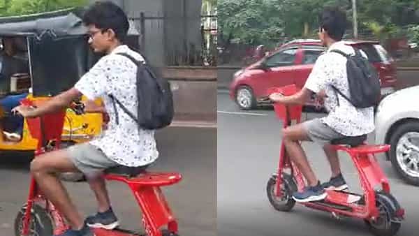 Viral Video: నేనంతే.. బుల్లి స్కూటర్పై కాలేజ్కు వెళ్తున్న యువకుడు.. వింతగా చూస్తున్న జనం..