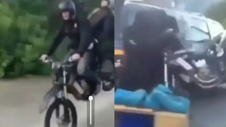 Video Viral: కారు డ్రైవర్ ను ఇబ్బంది పెడదామంటే.. చివరికి వారే ఇబ్బందులపాలయ్యారు.. షాకింగ్ వీడియో