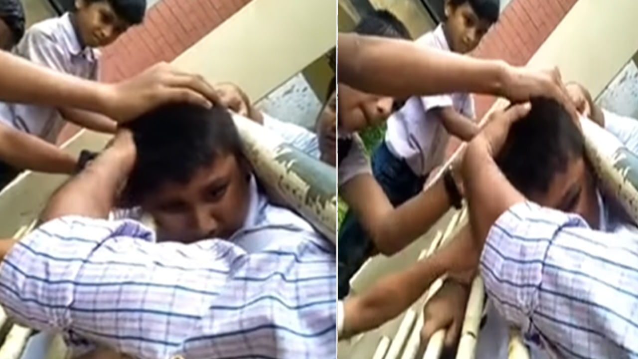 Viral Video: గ్రిల్స్‌ మధ్య ఇరుక్కుపోయిన కుర్రాడి తల.. చివరకు ఎలా బయటపడ్డాడో వీడియో చూడండి..