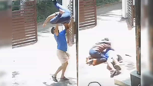 Viral Video: బిల్డింగ్పై దుమ్ము దులుపుతున్న సమయంలో అనుకోని ప్రమాదం.. నూకలు మిగిలాయి కాబట్టి బచాయించాడు..