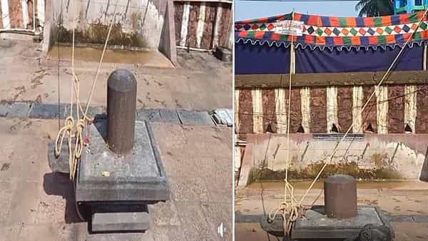 Viral Video: ఓ ఫంక్షన్ కోసం టెంట్ వేసి ఆలయంలోని లింగానికి తాళ్లు కట్టిన కొందరు వ్యక్తులు.. మండిపడుతున్న శివభక్తులు
