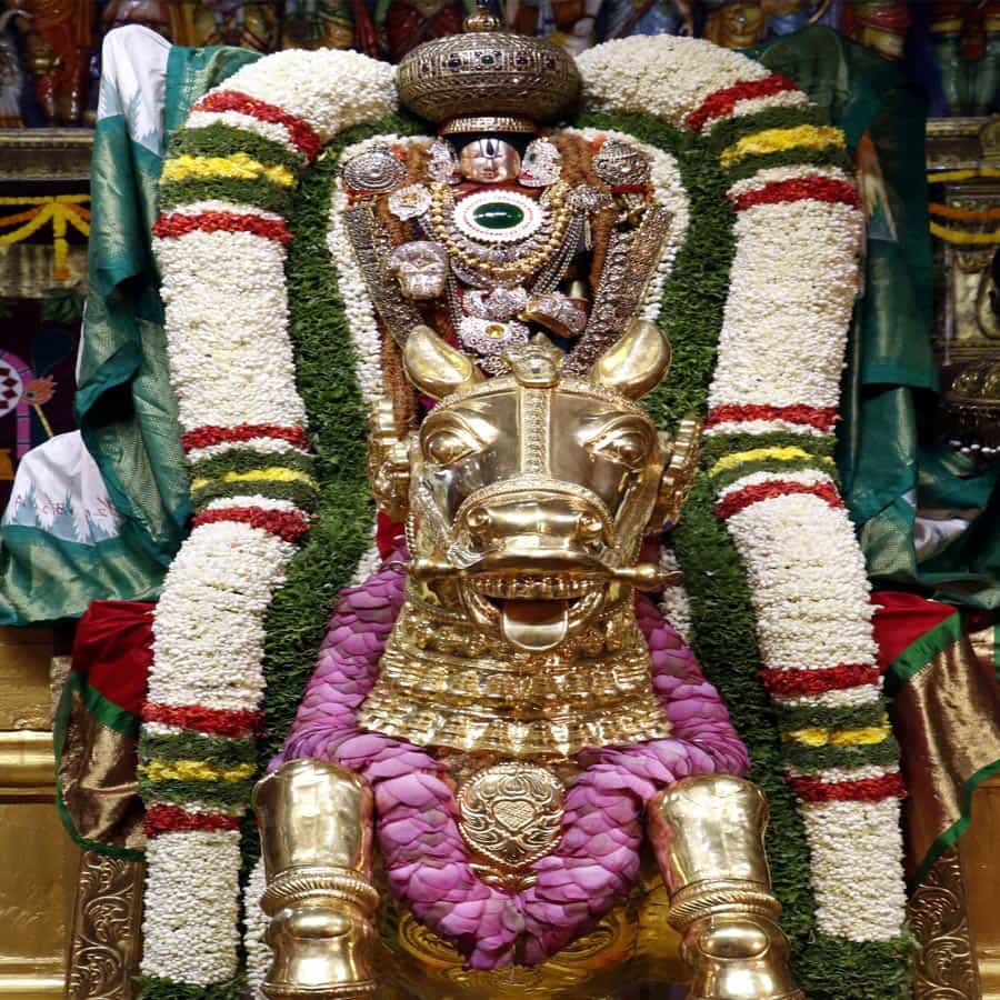  బ్రహ్మోత్సవాల్లో ఎనిమిదో రోజు రథోత్సవం నిర్వహిస్తారు. స్వామివారు ఉభయ దేవేరులతో కలిసి తిరువీధుల్లో విహరిస్తారు. రాత్రి స్వామివారు  అశ్వవాహనంపై భక్తులకు దర్శనమిస్తారు. ఈ వాహన సేవలో పాల్గొంటే.. భక్తులకు పునర్జన్మ ఉండదని నమ్మకం. 
