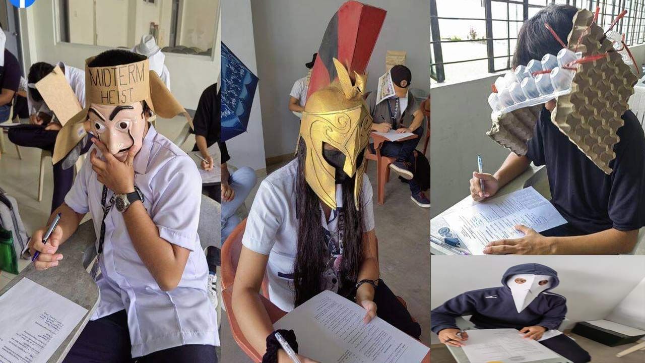 Anti-Cheating Hat: స్టూడెంట్స్‌ క్రియేటివిటీ! పరీక్షల్లో కాపీలు కొట్టకుండా ఎలాంటి మాస్క్‌లు ధరించారో చూడండి..