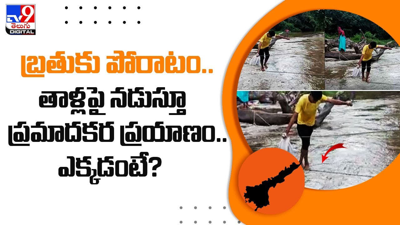 బ్రతుకు పోరాటం..తాళ్ల పై నడుస్తూ ప్రమాదకర ప్రయాణం.. ఎక్కడంటే(Video) బ్రతుకు పోరాటం..తాళ్ల పై నడుస్తూ ప్రమాదకర ప్రయాణం.. ఎక్కడంటే(Video)