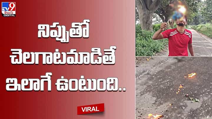 నిప్పుతో చెలగాటమాడితే ఇలాగే ఉంటుంది !! నెట్టింట వైరల్ అవుతున్న వీడియో నిప్పుతో చెలగాటమాడితే ఇలాగే ఉంటుంది !! నెట్టింట వైరల్ అవుతున్న వీడియో