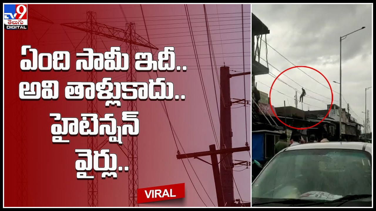 Man Shocking Stunt ఏంది సామీ ఇదీ అవి తాళ్లుకాదు హైటెన్షన్‌ వైర్లు టైంకి కరెంట్ 0691