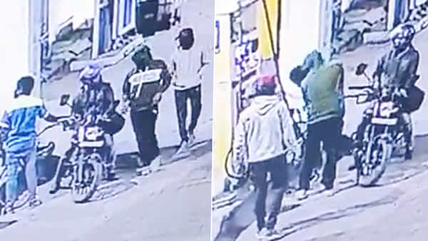 Video: సినీ ఫక్కీలో దోపిడి.. గాల్లోకి కాల్పులు.. పెట్రోల్ పంపు ఉద్యోగి నుంచి నగదు చోరీ..