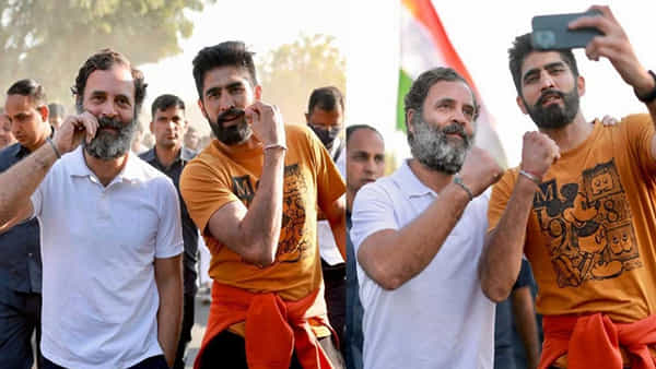 Bharat Jodo Yatra: స్టార్ బాక్సర్తో కలిసి మీసం మెలేసిన రాహుల్.. ఆయన వ్యాఖ్యలకు భలే కౌంటర్ ఇచ్చాడుగా