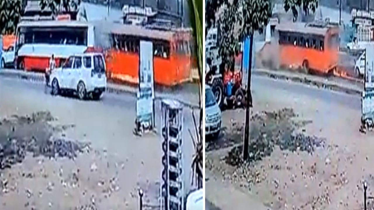 RTC Bus Accident: హైవేపై ఆర్టీసీ బస్సు బీభత్సం.. బ్రేకులు ఫెయిలై.. మంటలు చెలరేగి.. ఇద్దరు దుర్మరణం..