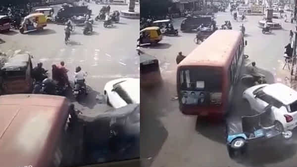 Heart Attack: గుండెపోటుతో సీట్లోనే కుప్పకూలిన డ్రైవర్.. వాహనాలపైకి దూసుకెళ్లిన బస్సు.. షాకింగ్ వీడియో వైరల్