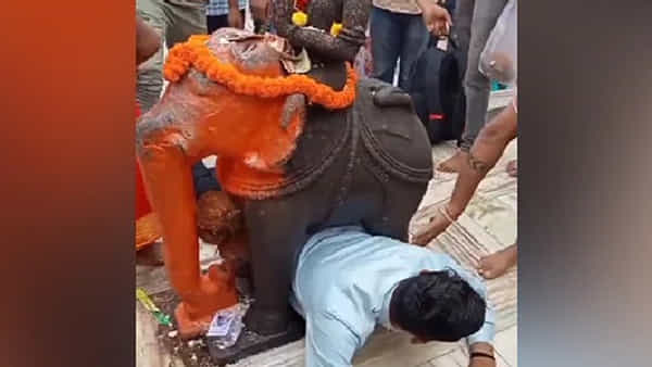 Trending Video: ఎరక్కపోయి ఏనుగు విగ్రహం కాళ్ల మధ్యలో ఇరుక్కుపోయిన భక్తుడు.. బయటపడలేక అతడి అవస్థలు చూడాలి..!