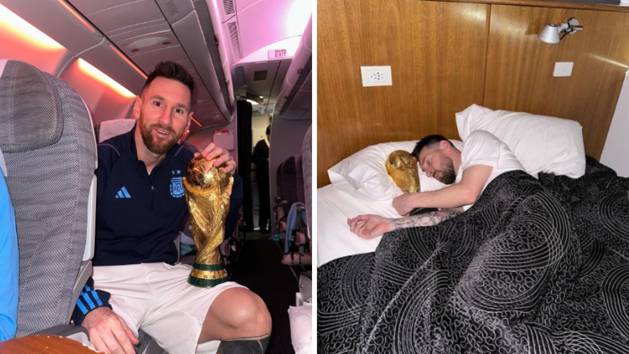 Lionel Messi: తిన్నా.. నిద్రపోతున్నా ట్రోఫీతోనే.. క్షణం కూడా వదలని మెస్సీ.. సోషల్ మీడియాను షేక్ చేస్తోన్న ఫొటోస్..