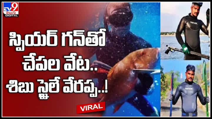 Fishing style: చేపలు పట్టడంలో ఇతని స్టైలే వేరు.. స్పియర్ గన్తో చేపల వేట.. శిబు స్టైలే వేరప్ప..! Fishing style: చేపలు పట్టడంలో ఇతని స్టైలే వేరు.. స్పియర్ గన్తో చేపల వేట.. శిబు స్టైలే వేరప్ప..!