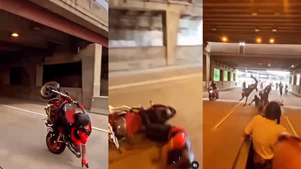 Bike Stunt Video: హైవేపై బైక్తో స్టంట్ చేయబోయి రోడ్డు మీద పడిన యువకుడు.. నెక్స్ట్ జరిగిన సంఘటన చూస్తే షాక్ తింటారు..