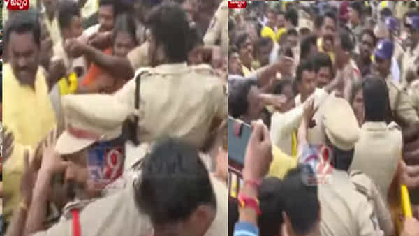 AP Politics: చంద్రబాబు రోడ్షోను అడ్డుకున్నందుకు పోలీసులపై దాడి చేసిన టీడీపీ కార్యకర్తలు