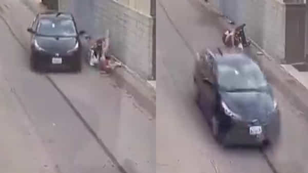 Video Viral: ఎంతైనా అమ్మ అమ్మే.. బిడ్డ కోసం ప్రాణాలు పణంగా పెట్టిన తల్లి.. వేగంగా దూసుకొస్తున్న కారుకు ఎదురెళ్లి..