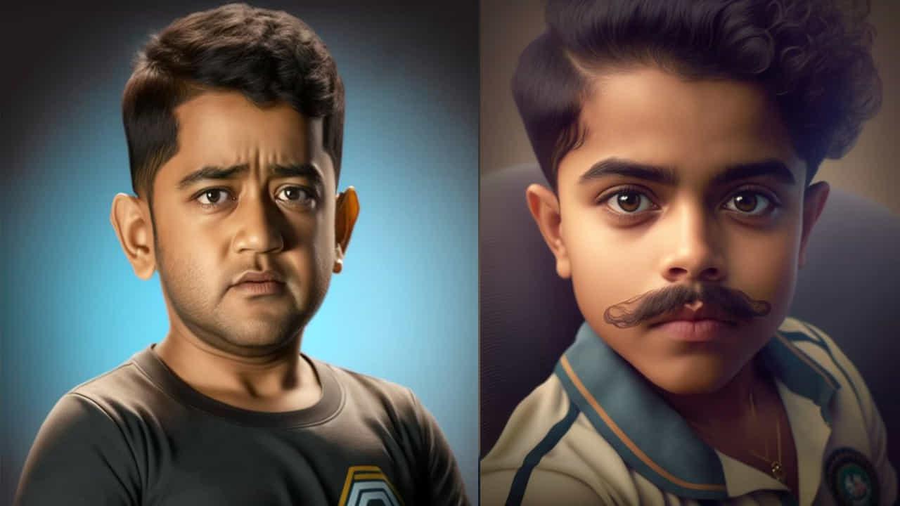 గౌరవ్ అగర్వాల్(@7Gaurav8) అనే ట్విటర్ యూజర్ ఆర్టిఫిషియల్ టెక్నాలజీ సాయంతో స్టార్ క్రికెటర్లను చిన్న పిల్లల్లా మార్చేశాడు. ప్రస్తుతం వీరి ఫొటోలు సామాజిక మాధ్యమాల్లో తెగ వైరల్గా మారాయి. (ధోని- జడేజా)
