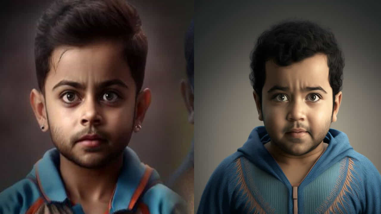మన టీమిండియా క్రికెటర్లు సడెన్గా చిన్న పిల్లల్లా మారిపోయారు. క్యూట్ లుక్స్తో తెగ ముద్దొచ్చేస్తున్నారు. క్రికెటర్లు.. చిన్న పిల్లల్లా మారిపోవడం ఏంటి అనుకుంటున్నారా? అయితే అసలు విషయం తెలుసుకుందాం రండి. (విరాట్- రోహిత్)