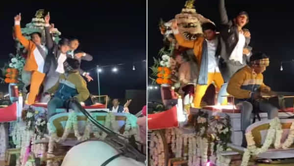 Viral Video:పెళ్లి బరాత్లో వరుడి స్నేహితుల హంగామా ఎలా ఉందంటే.. బగ్గీ ఊగిపోయింది.. వీడియో చూడాల్సిందే..