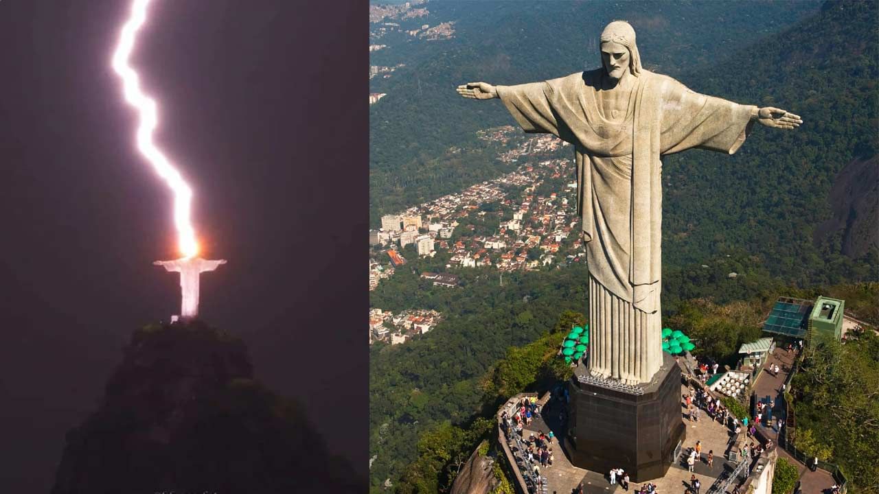 Brazil Christ The Redeemer: ప్రపంచ ప్రసిద్ద క్రైస్ట్ ది రిడీమర్ జీసస్‌ తలపై కళ్లు చెదిరే పిడుగు.. 'ఇది దేనికి సూచనో..?'