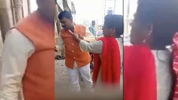 Watch: మార్కెట్లో మహిళలతో అసభ్యంగా ప్రవర్తించిన రాజకీయవేత్త .. కాలర్పట్టుకుని చెప్పులతో బుద్ధి చెప్పారు..