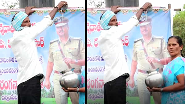 Telangana: భూ కబ్జాదారులపై సీపీ ఉక్కుపాదం.. తమ భూమి తమకు దక్కిందంటూ.. సీపీ చిత్రపటానికి రైతు దంపతులు పాలాభిషేకం